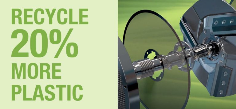 Recycle 20% more plastic with the DUO constant pressure filter changer
