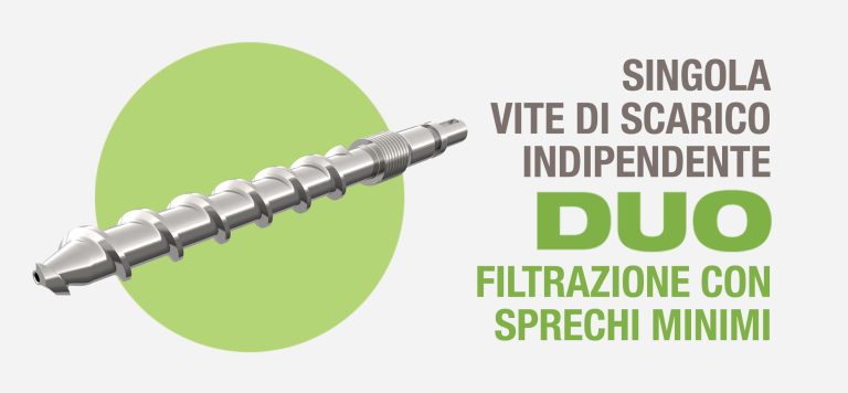 Singola vite di scarico indipendente DUO: filtrazione con sprechi minimi
