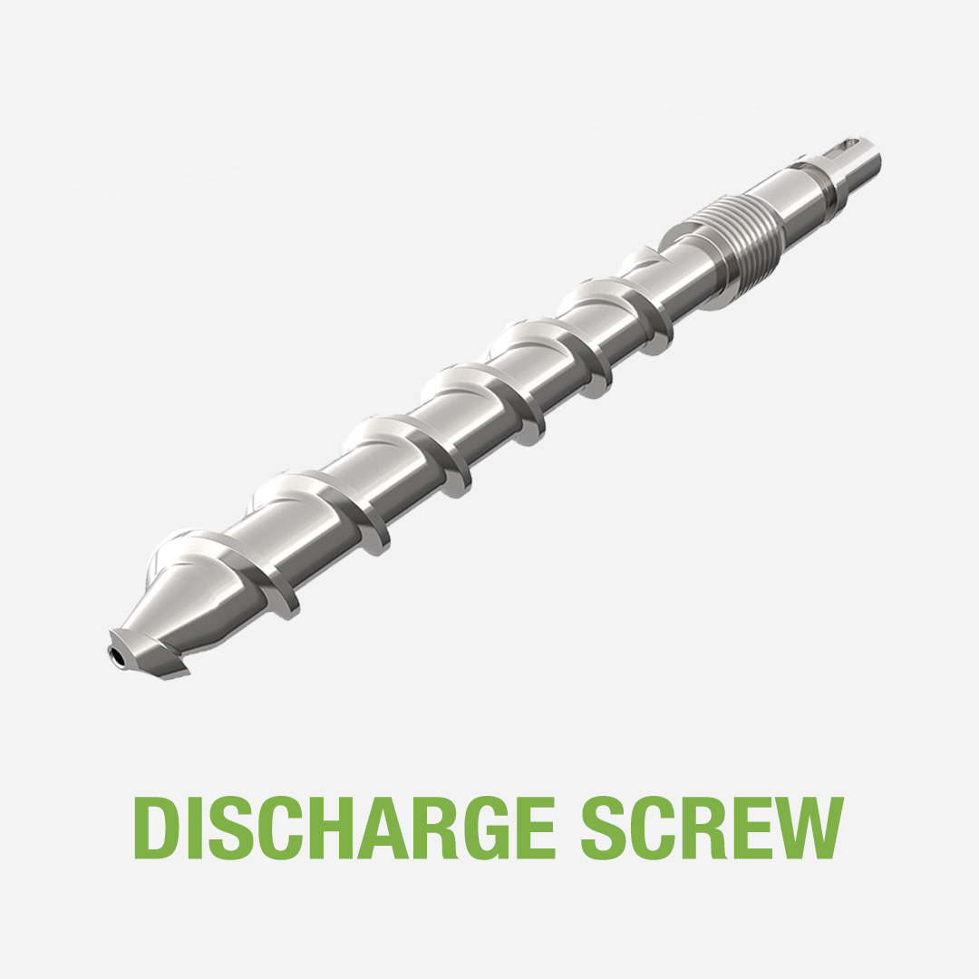 Discharge screw for contaminant removal