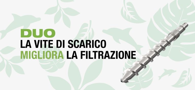 La vite di scarico di DUO migliora la filtrazione e riduce gli sprechi di materiale del 45%