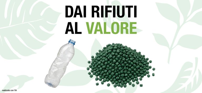 Viaggio da una bottiglia di plastica a un prodotto in plastica riciclata